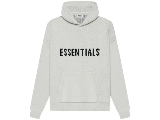 ESSENTIALS LIGHT OATMEAL KNIT HOODIE