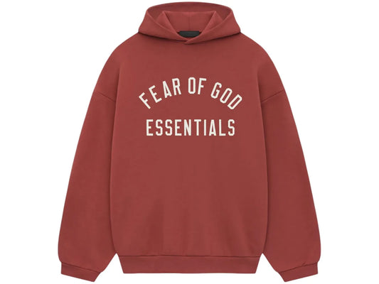 Fear of God Essentials Fleece Hoodie crimson