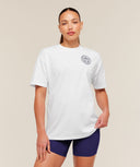 Strength and Fitness Crest Graphic T-Shirt oversized fit White