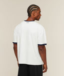 GSLC Ringer T-Shirt boxy fit Soft White/Heavy Blue
