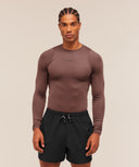 Train Long Sleeve T-Shirt muscle fit Espresso Brown