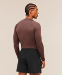 Train Long Sleeve T-Shirt muscle fit Espresso Brown