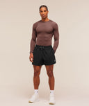 Train Long Sleeve T-Shirt muscle fit Espresso Brown