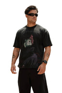 4318 - NARUTO DISTRESSED TEES BLACK/RED