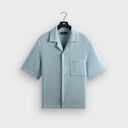 Kith Soft Woven Cropped Beckham Camp Collar Shirt - Light Indigo