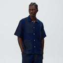 Kith Stitched Patchwork Boxy Collared Overshirt - Mid Indigo