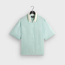 Kith Striped Poplin Thompson Zip Front Shirt - Breezeway