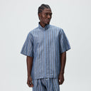 Kith Spun Silk Linen Stripe Colton Zip Front Shirt - Guide