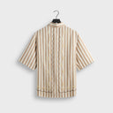 Kith Spun Silk Linen Stripe Paxton Buttondown - Chai