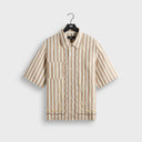 Kith Spun Silk Linen Stripe Paxton Buttondown - Chai