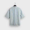 Kith Spun Silk Linen Stripe Paxton Buttondown - Light Indigo