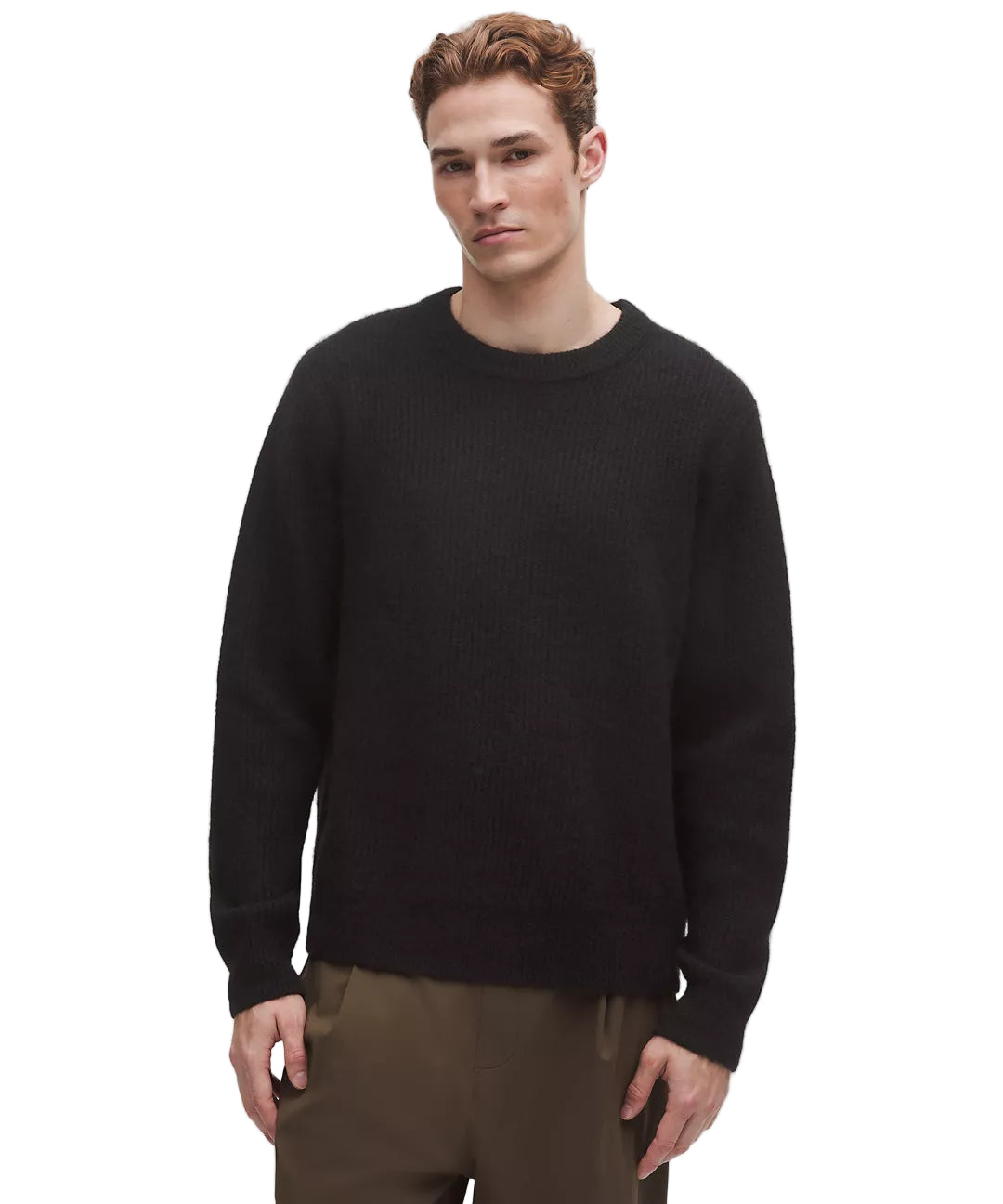 Wool-Blend Ribbed Sweater Black