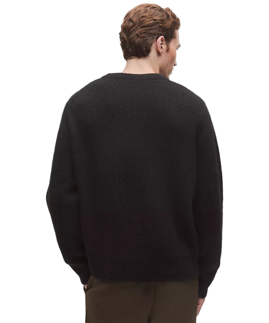 Wool-Blend Ribbed Sweater Black