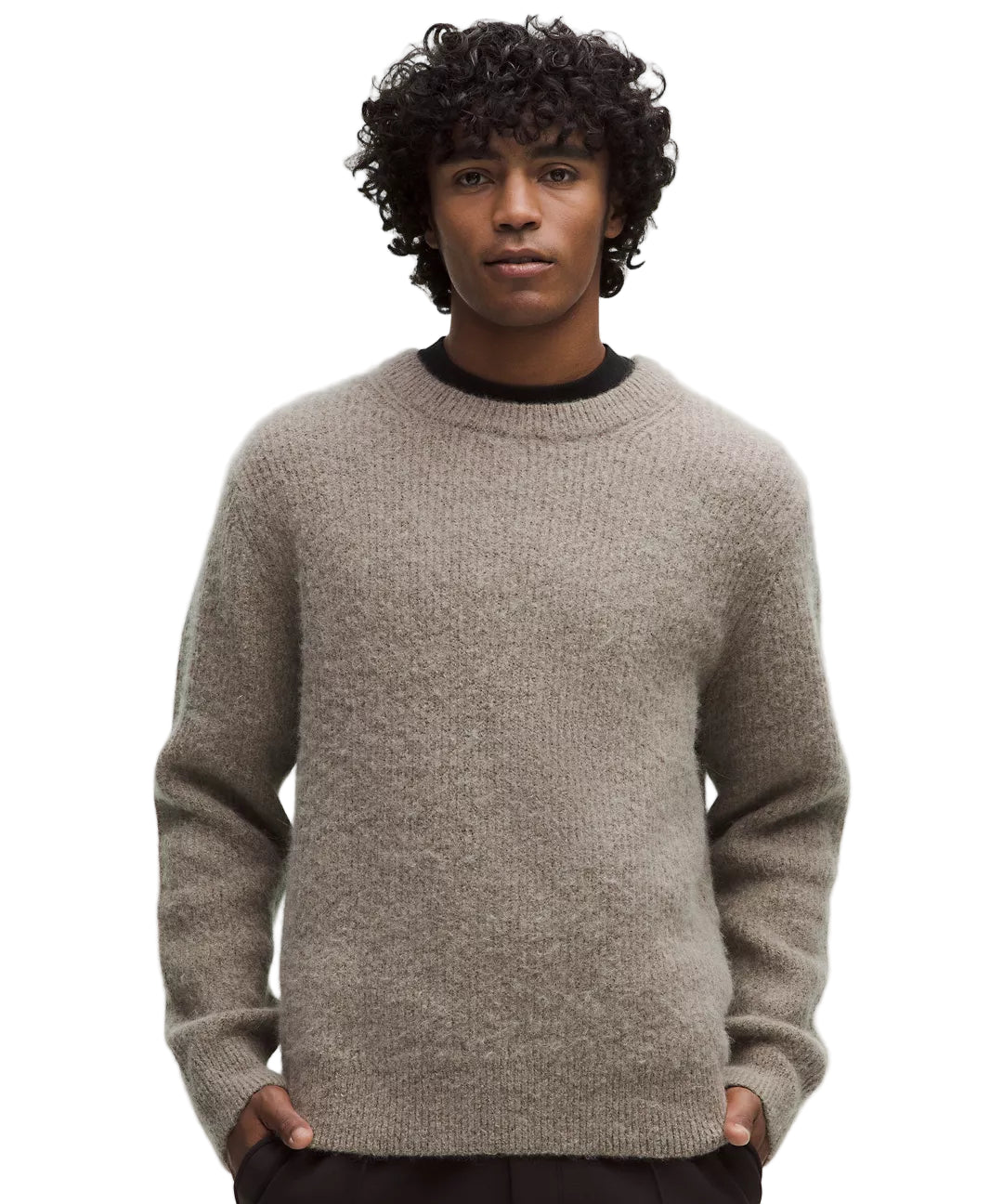 Wool-Blend Ribbed Sweater Warm Ash Grey