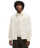 Corduroy Relaxed-Fit Long-Sleeve Button-Up Shirt Light Ivory
