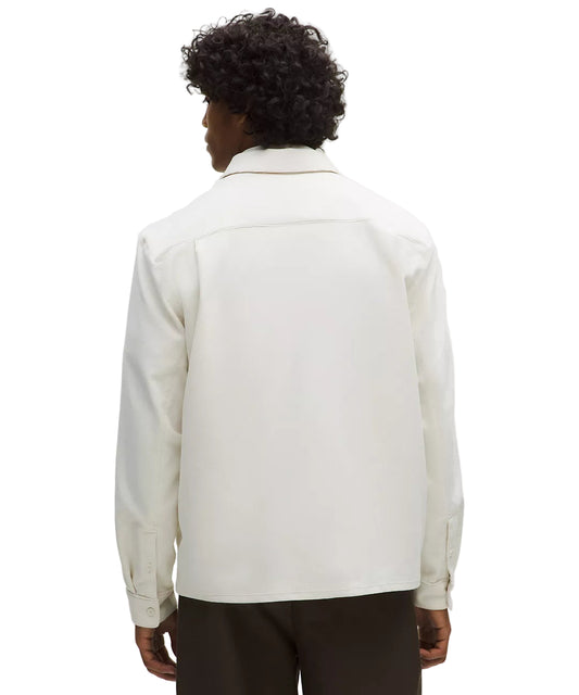 Corduroy Relaxed-Fit Long-Sleeve Button-Up Shirt Light Ivory
