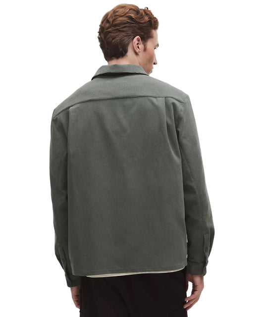 Corduroy Relaxed-Fit Long-Sleeve Button-Up Shirt Palm Deco