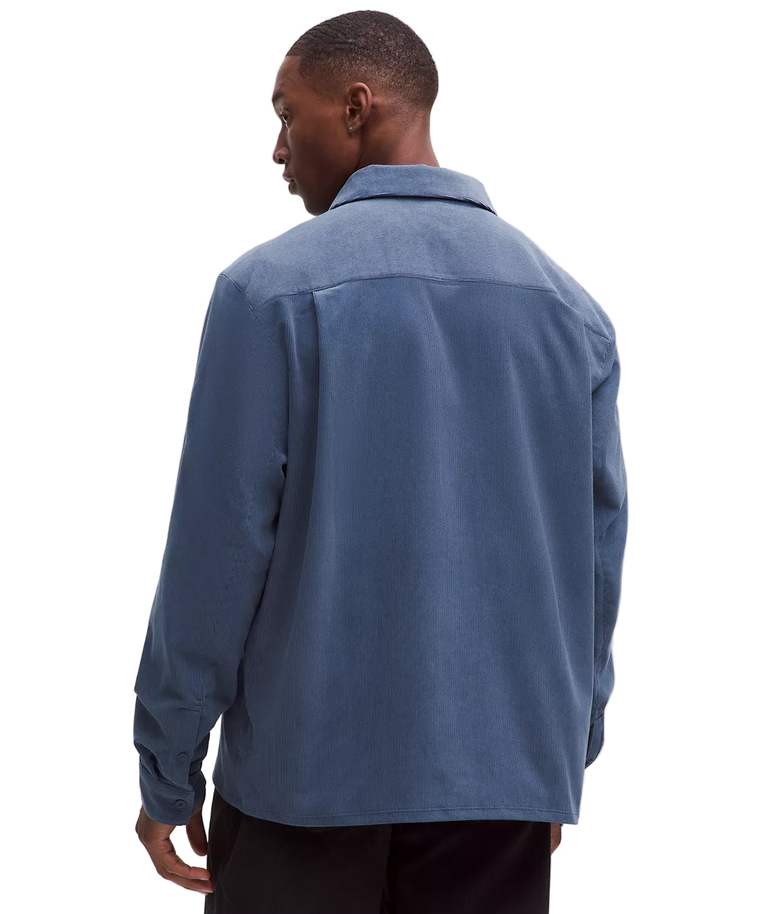 Corduroy Relaxed-Fit Long-Sleeve Button-Up Shirt Blue Twill