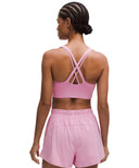lululemon Energy Longline Bra Medium Support Pink Frosting
