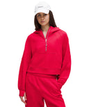 Scuba Oversized Half-Zip Hoodie Lulu Red