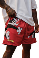 1098 - Looney Tunes Basketball Shorts Red