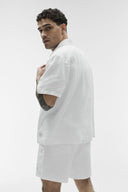 Linen Days Short Sleeve Button Up White