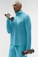 ALO Conquer 1/4 Zip Reform Long Sleeve Blue Breeze