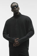 Double Take Long Sleeve 1/4 Zip Black