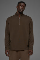 Double Take Long Sleeve 1/4 Zip Espresso