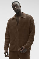 Shift Knit Button Up Long Sleeve Espresso