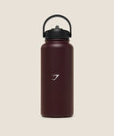 Metal Insulated Straw Bottle 1L Cherry Purple