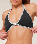 Micro Logo Clasp Minimal Bra light support Black