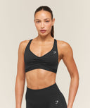 Ruched Sports Bra 2.0 medium support Black