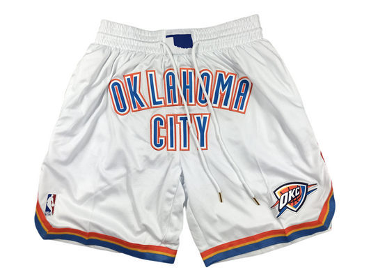 NBA Oklahoma City Thunder White Shorts