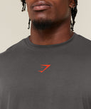 Power T-Shirt oversized fit Onyx Grey/Bold Orange