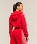 Pump Washed Zip Through Hoodie oversized fit Carmine Red/Soft White