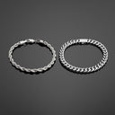 Cuban 8mm + Rope 5mm Bracelet Stack - Silver RG321+RG323