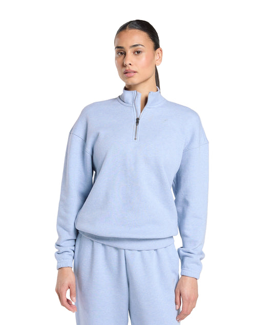 Rest Day Sweats 2.0 1/4 Zip Pullover oversized fit Blue Marl
