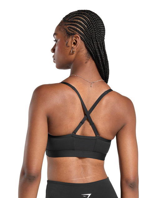 Ruched Sports Bra medium support Black