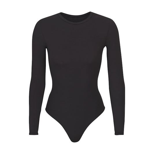 FITS EVERYBODY LONG SLEEVE CREW NECK BODYSUIT ONYX