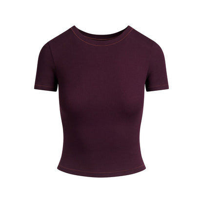 Cotton Rib T-SHIRT Currant