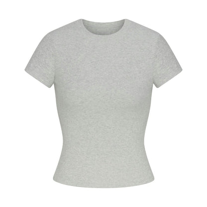 Cotton Rib T-SHIRT Light heather grey