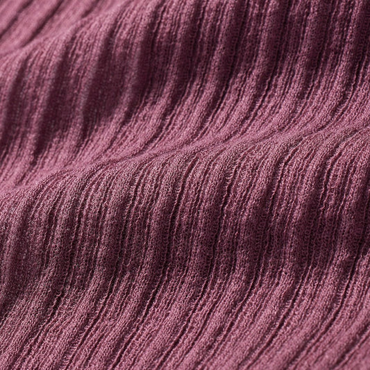 Sheer Knit LONG SLEEVE HENLEY Beet