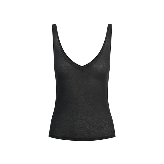 Sheer Rib V NECK TANK Soot