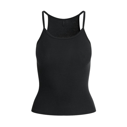 Cotton Rib LONG CAMI Soot