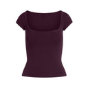 Cotton Jersey SCOOP NECK T-SHIRT Currant