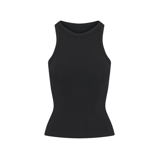 Cotton Jersey CREW NECK TANK Soot