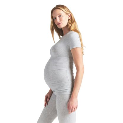 Cotton Jersey MATERNITY T-SHIRT Light heather grey