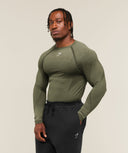 Shadow Seamless Long Sleeve T-Shirt Sets Core Olive