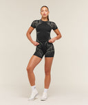 Storm Seamless Short Sleeve Top Black/Tinted White